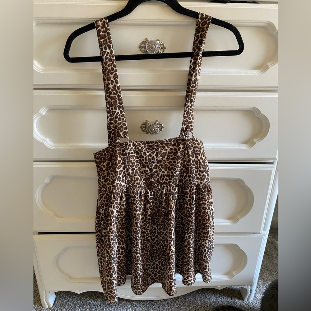Cheetah Print Overall Dress
